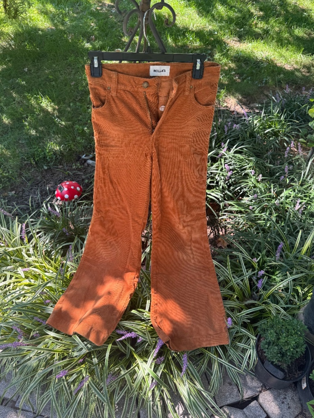 Rolla's Eastcoast Flare Corduroy Pants – Rust Orange High Rise 70s